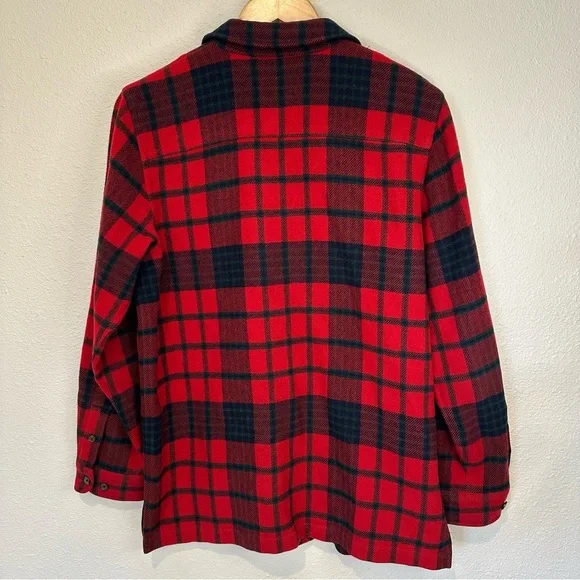 Ralph Lauren Women’s Red and Navy 100% Lambswool Zippered Shirt - Picture 5 of 5